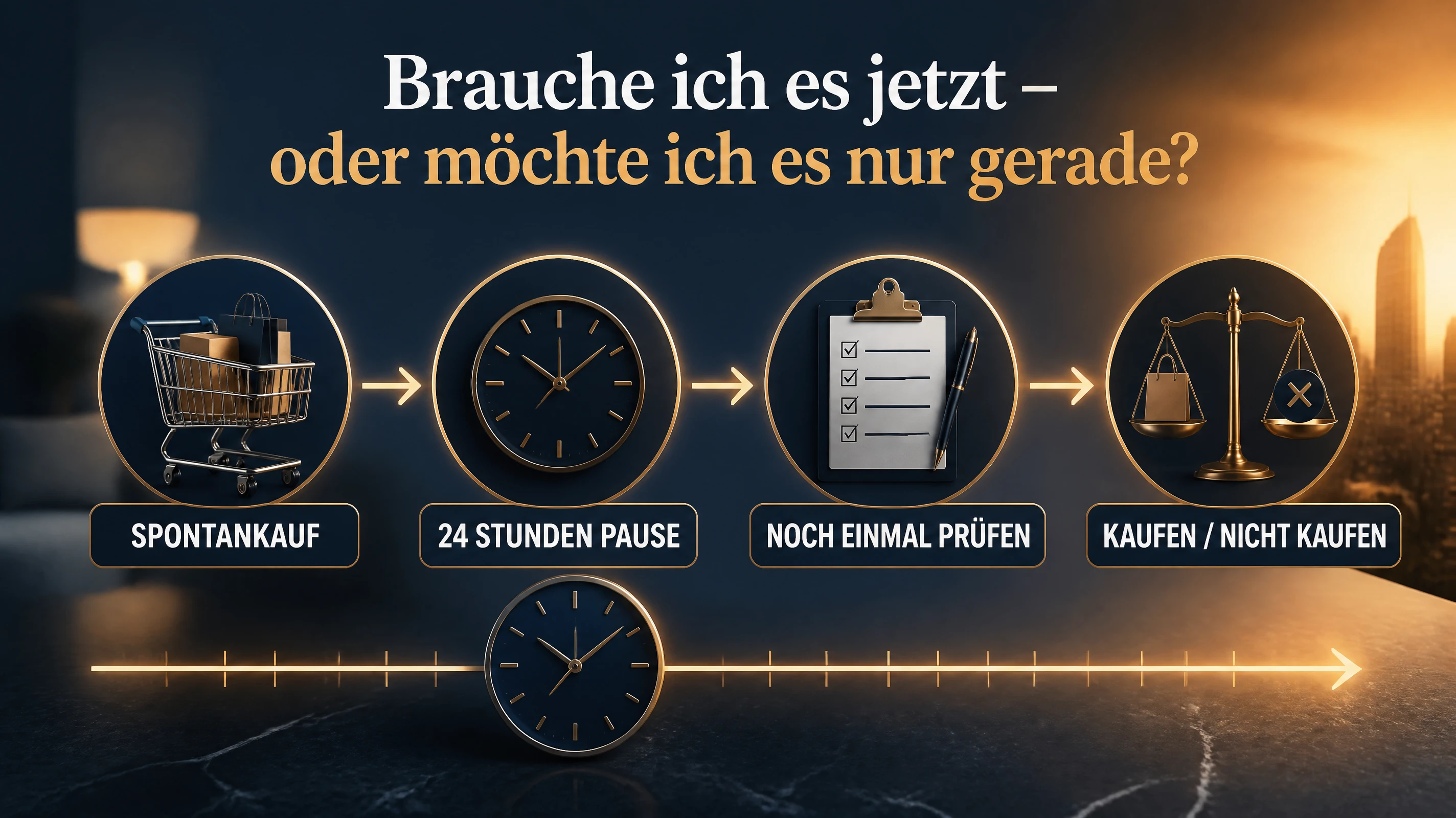 Infografik zum 24-Stunden-Kaufcheck mit Pause und erneuter Prüfung